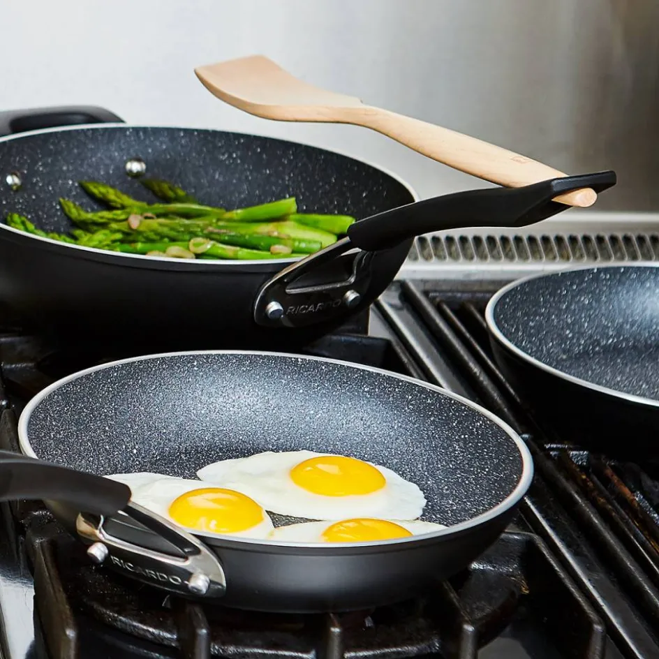 Ricardo Cuisine Poêles Et Casseroles-Batterie de cuisine en aluminium forgé antiadhésif « The Rock » RICARDO (10 pièces)