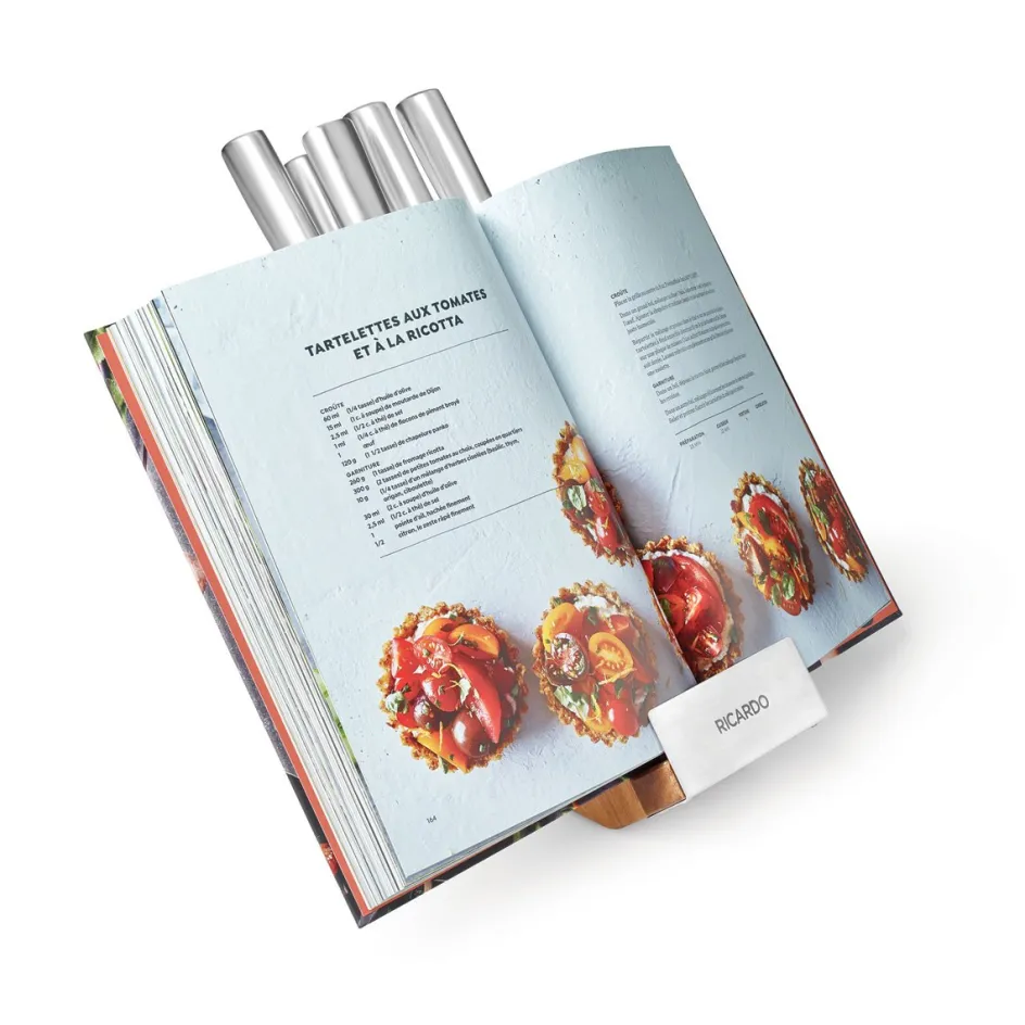 Ricardo Cuisine Couteaux Et Ciseaux-Ensemble de bloc à couteaux rotatif en acacia de 7 morceaux RICARDO